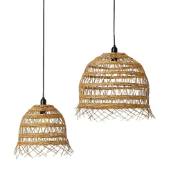 2 Abat jour poly rotin seul HAWAII LONG H40 H50cm