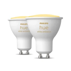 2 ampoules connecté Philips Hue variable E27 GU10 350lm IP20 blanc chaud ou froid