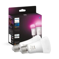 2 ampoules connectées dimmables A60 IP20 E27 1100lm 11W Philips Hue