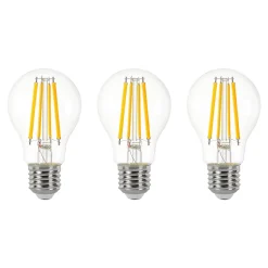 3 ampoules LED à filament A60 standard E27 806lm = 60W blanc chaud Jacobsen