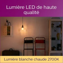2 ampoules LED à filament A60 B22 806lm = 60W Ø6cm blanc chaud Philips