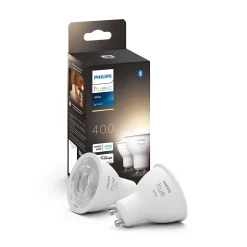 2 ampoules LED connecté Philips Hue GU10 400lm 5,2W 57W Bluetooth et Zigbee