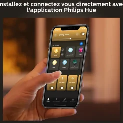 2 ampoules LED connecté Philips Hue GU10 400lm 5,2W 57W Bluetooth et Zigbee