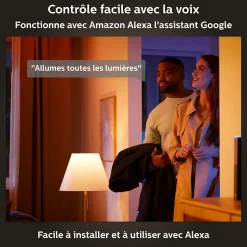 2 ampoules LED connectée Philips Hue IP20 GU10 1100lm 11W blanc