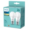 2 ampoules LED E27 1055lm blanc chaud 75W Philips Lighting