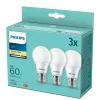 3 ampoules LED E27 806lm blanc chaud 60W Philips Lighting
