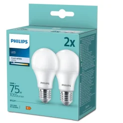 2 ampoules LED E27 1055lm blanc froid 75W Philips Lighting