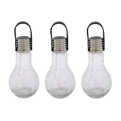 3 ampoules solaires CRACK EDISUN Transparent Verre H22cm
