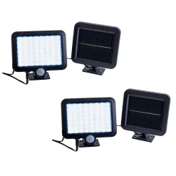 2 appliques murales solaires LED PEPE plastique noir LED integree pour exterieur