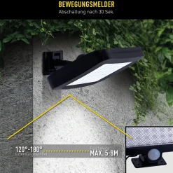 2 appliques murales solaires LED PEPE plastique noir LED integree pour exterieur