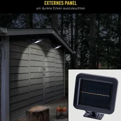 2 appliques murales solaires LED PEPE plastique noir LED integree pour exterieur