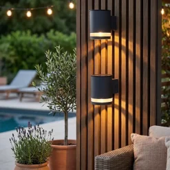 2 Appliques murales solaires HELIO H12cm