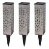 3 Balises solaires à piquer ORGANIC INOX H31cm