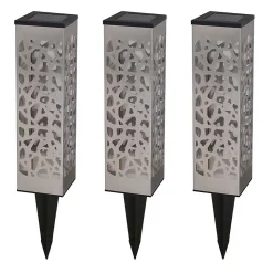 3 Balises solaires à piquer ORGANIC INOX H31cm