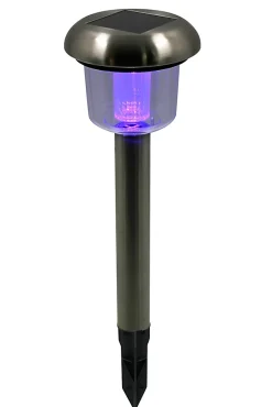 8 balises solaires à piquer RGB IP44 chrome