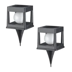 2 Balises Solaires à piquer ou à poser CUBYA H22cm