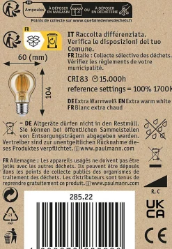 1879 Filament 230 V Ampoule LED E27 3x470lm 3x6W 1700K gradable Doré