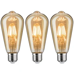 1879 Kit Ampoules LED Rustika E27 230V 3x480lm 3x6W 1700K gradable Doré