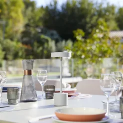 2 Lampe de table sans fil ROBY Gris clair H30cm