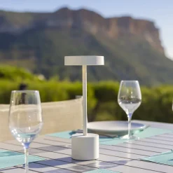 2 Lampe de table sans fil ROBY Blanc H30cm