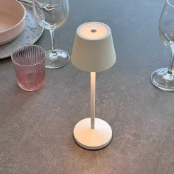 9 Lampes de table EMILY Blanc + base de chargement