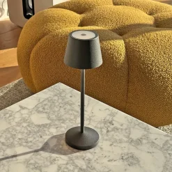 9 Lampes de table EMILY Gris + base de chargement