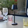 9 Lampes de table EMILY Noir + base de chargement