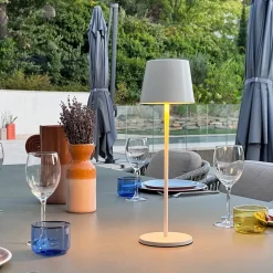 6 Lampes de table KELLY Blanc H38cm + base de chargement
