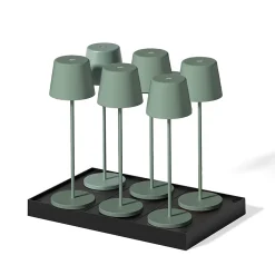 6 Lampes de table KELLY Vert H38cm + base de chargement