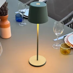 6 Lampes de table KELLY Vert H38cm + base de chargement