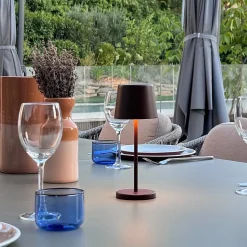 6 Lampes de table MINI KELLY Rouille H22cm + base de chargement