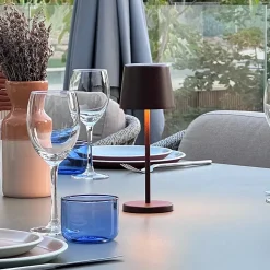 6 Lampes de table MINI KELLY Rouille H22cm + base de chargement