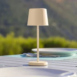 6 Lampes de table MINI KELLY Sable H22cm + base de chargement