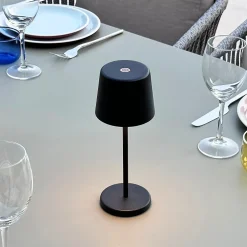 6 Lampes de table MINI KELLY Noir H22cm + base de chargement