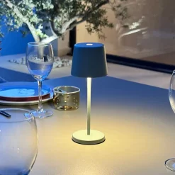 6 Lampes de table MINI KELLY Vert H22cm + base de chargement