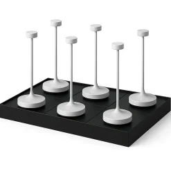 6 Lampes de table RUBY Blanc H25cm + base de chargement