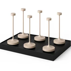 6 Lampes de table RUBY Sable H25cm + base de chargement