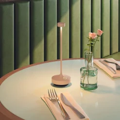 6 Lampes de table RUBY Sable H25cm + base de chargement