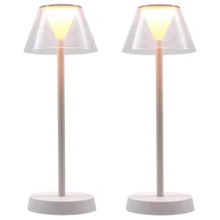 2 Lampes de table sans fil BEVERLY blanc H34cm