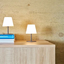 4 Lampes de table sans fil TWINS Gris H16cm