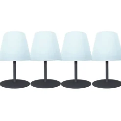 4 Lampes de table sans fil TWINS Gris H16cm