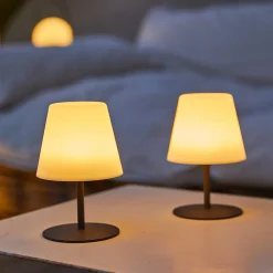 4 Lampes de table sans fil TWINS Gris H16cm