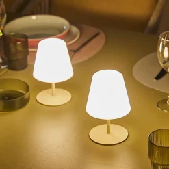 4 Lampes de table sans fil TWINS Sable H16cm