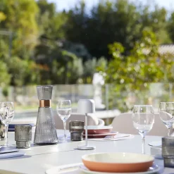 6 Lampes de table SOPHIA Gris clair + base de chargement