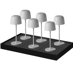 6 Lampes de table SOPHIA Gris clair + base de chargement
