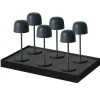 6 Lampes de table SOPHIA Gris + base de chargement