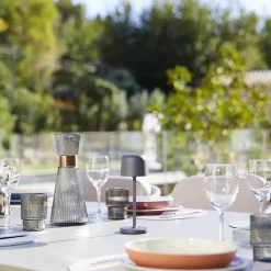 6 Lampes de table SOPHIA Gris + base de chargement