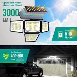 4 Projecteurs solaires sensor FAIRVIEW 700LM