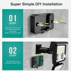 4 Projecteurs solaires sensor FAIRVIEW 700LM
