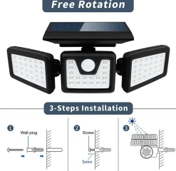 4 Projecteurs solaires sensor FALCON 800LM